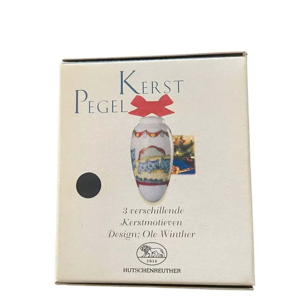 Weihnachts Zapfen Ornament Christmas Pine Cone Ole Winter Porcelain Cat Motif